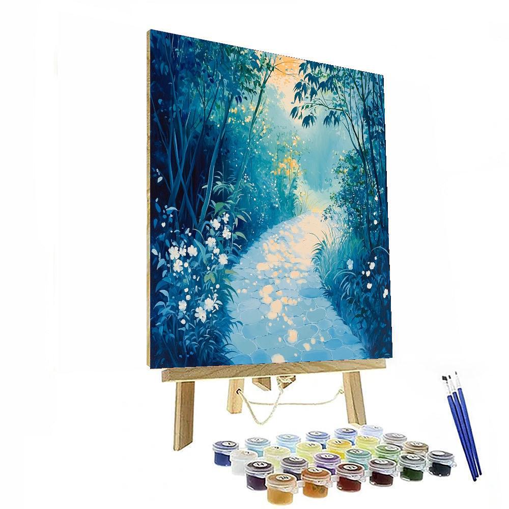 Zhao Mengfu Inspired Celestial Garden Pathway  Paint By Number