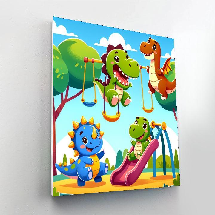 Exciting Dino Playground Paint By Numbers Kits