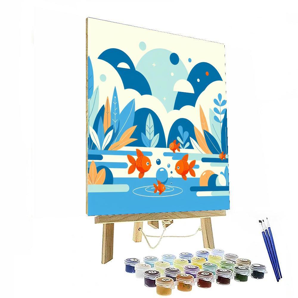 Glistening Goldfish Garden Paint By Color