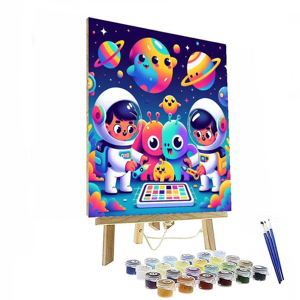 Space Creatures Encounter DIY Paint By Numbers