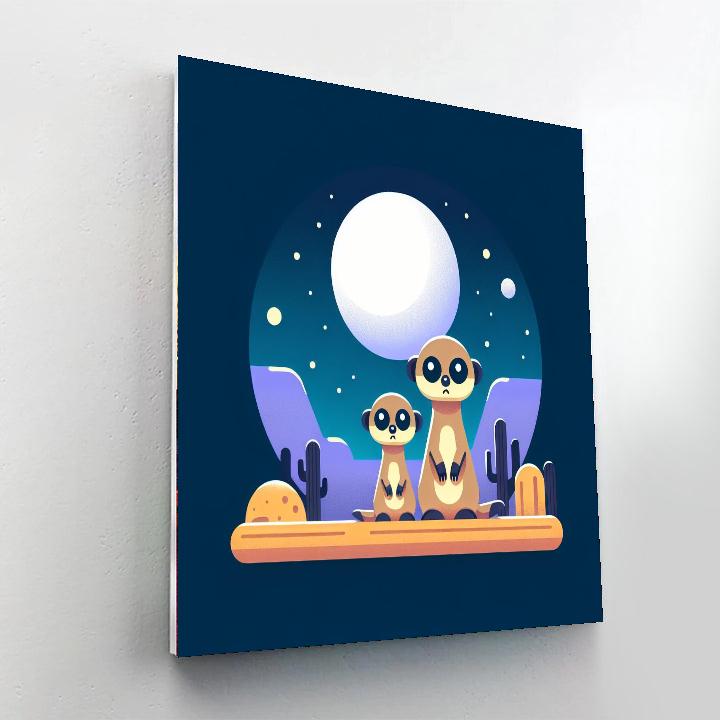 Moonlit Meerkat Mystery Painting Number Kit