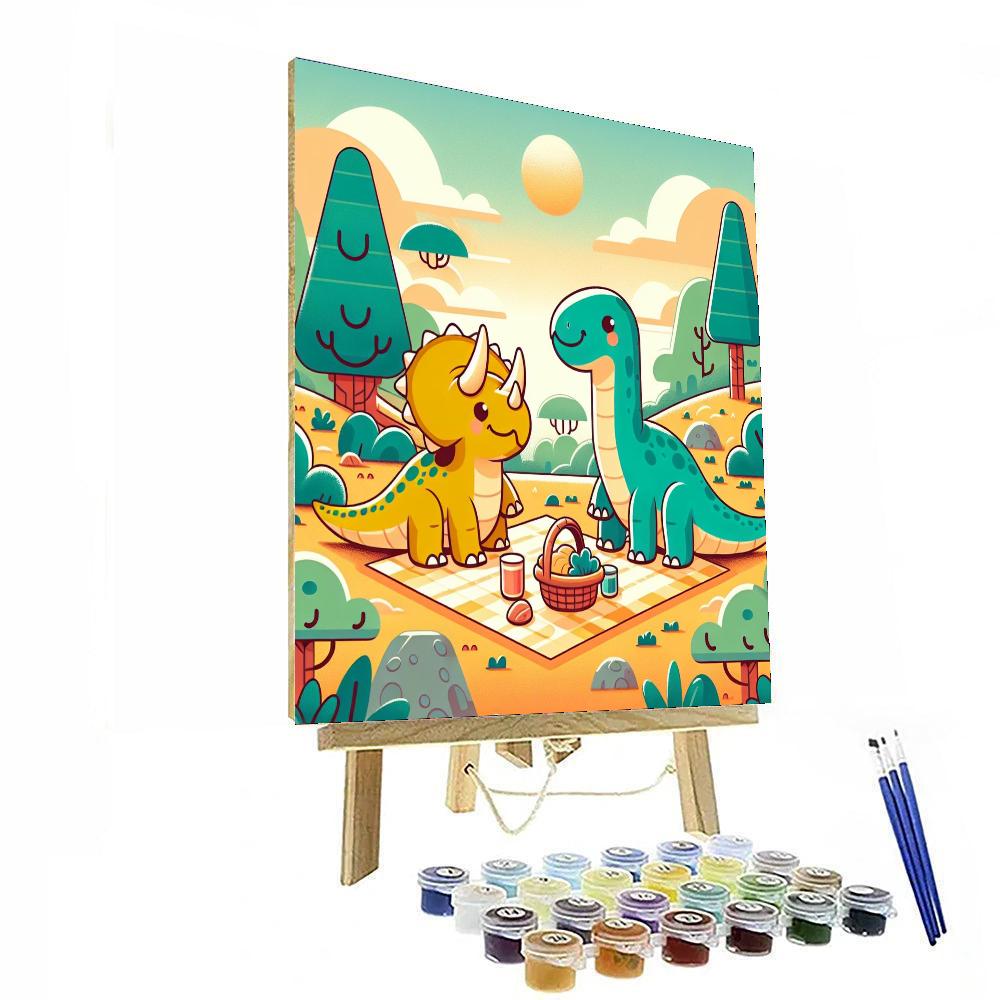 Dinosaur's Prehistoric Picnic DIY Paint By Numbers