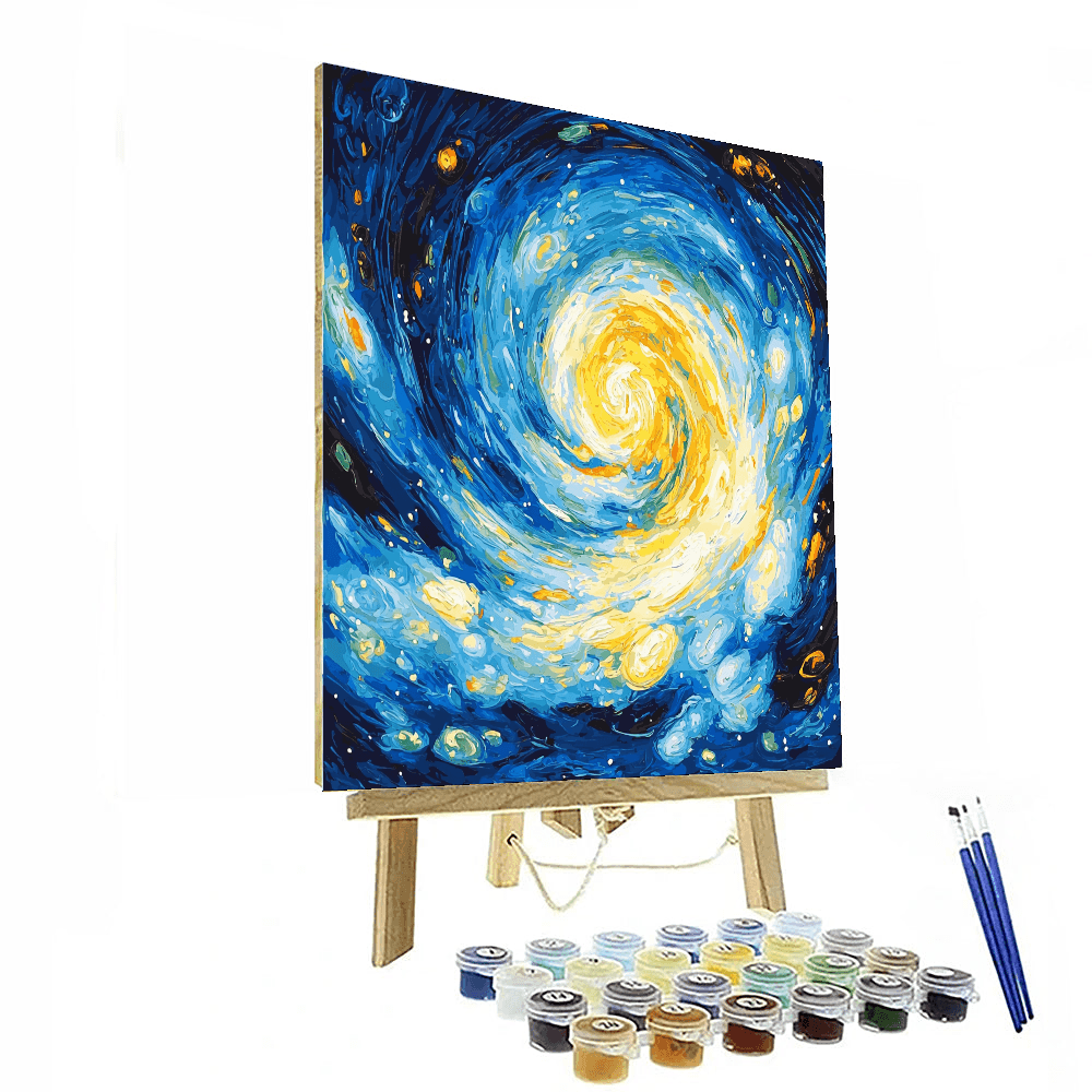 Vincent Van Gogh Inspired Starry Cosmic Whirl  Paint By Color