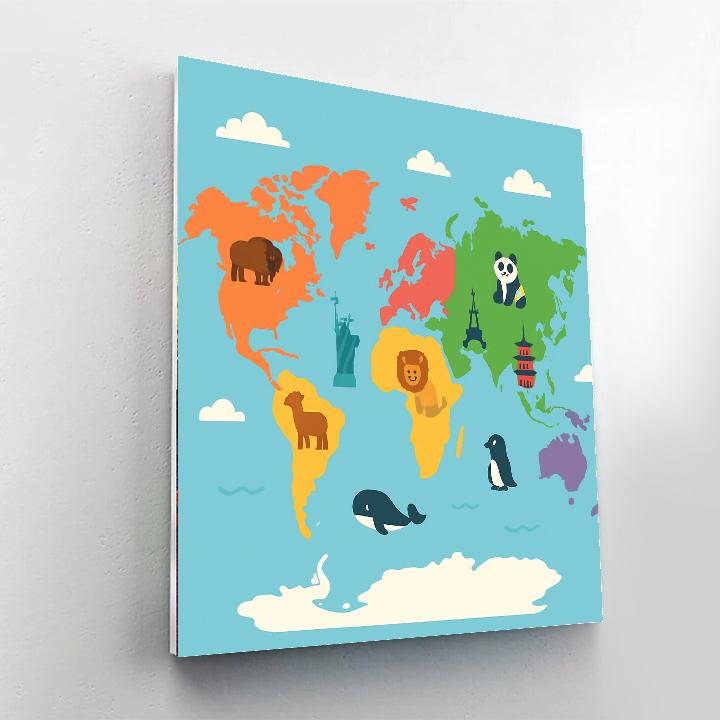 Explorer’s World Map Paint By Numbers