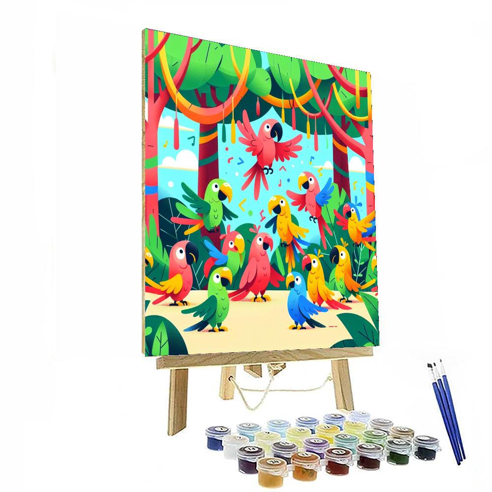 Parrot's Jungle Jamboree Paint By Numbers