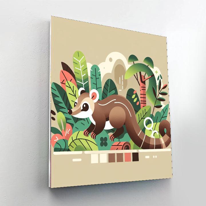 Fanciful Fossa Paint By Numbers Art