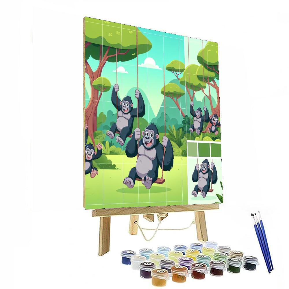 Giggly Gorilla Grove Number Painting