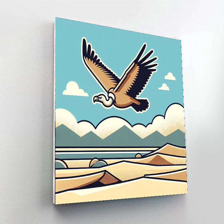 Vibrant Vulture Voyage Number Painting
