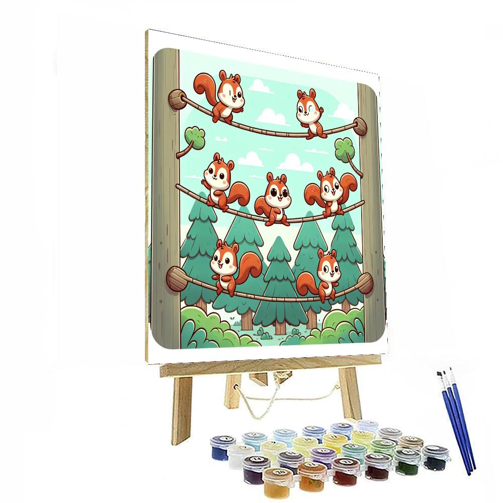 Silly Squirrel Circus Number Painting