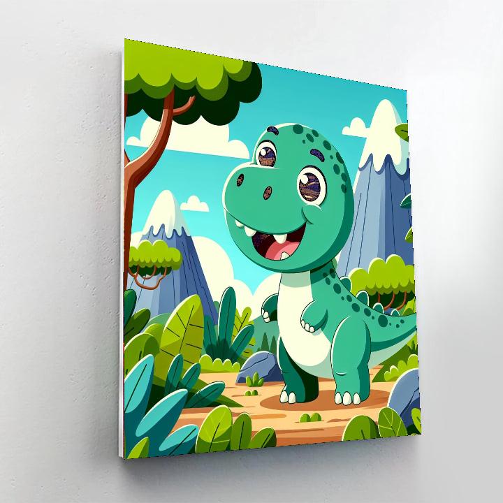 Funny Dinosaur Adventure Number Painting