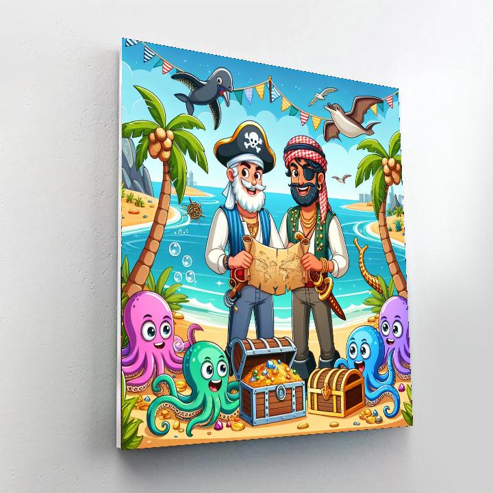 Pirate Treasure Cove Number Painting