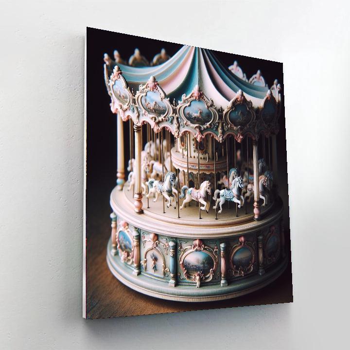 Vintage Carousel Music Box Paint By Number