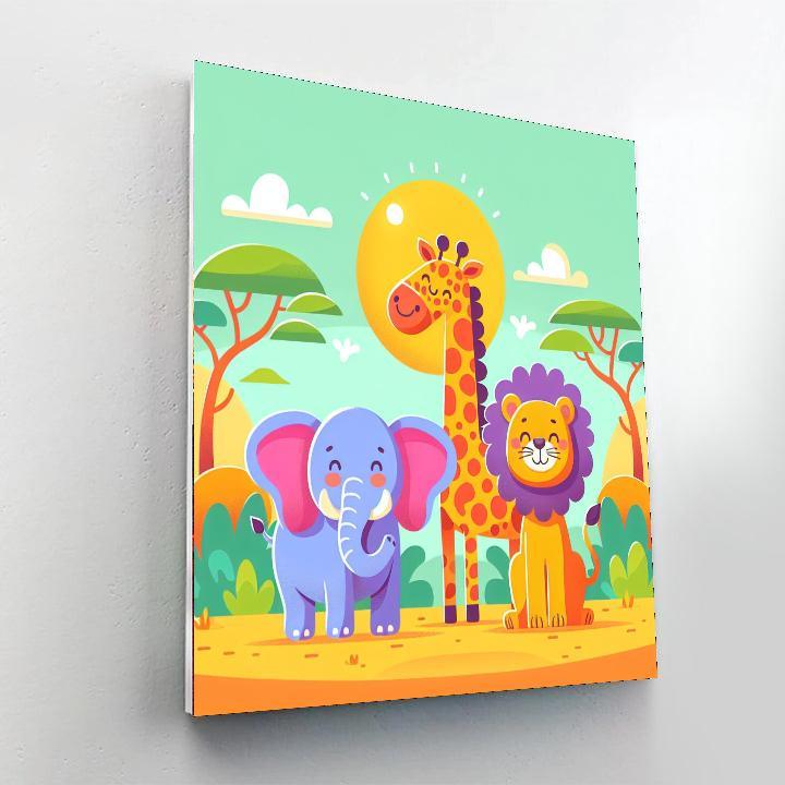 Exploring Safari Animals Paint By Numbers Art