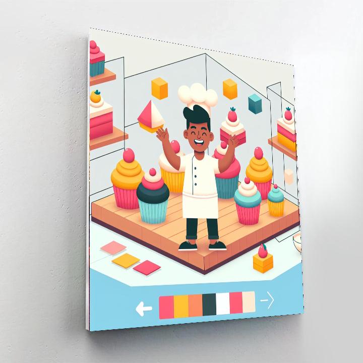 Cute Cupcake Bakery DIY Paint By Numbers