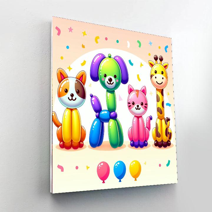 Bouncing Balloon Animals Paint By Numbers Art