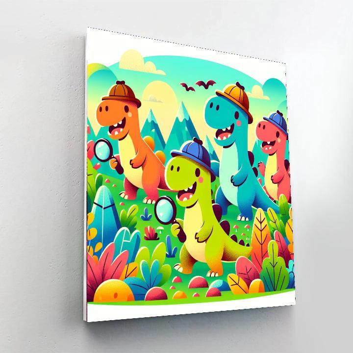 Dinosaur Detective Club Paint By Numbers Art