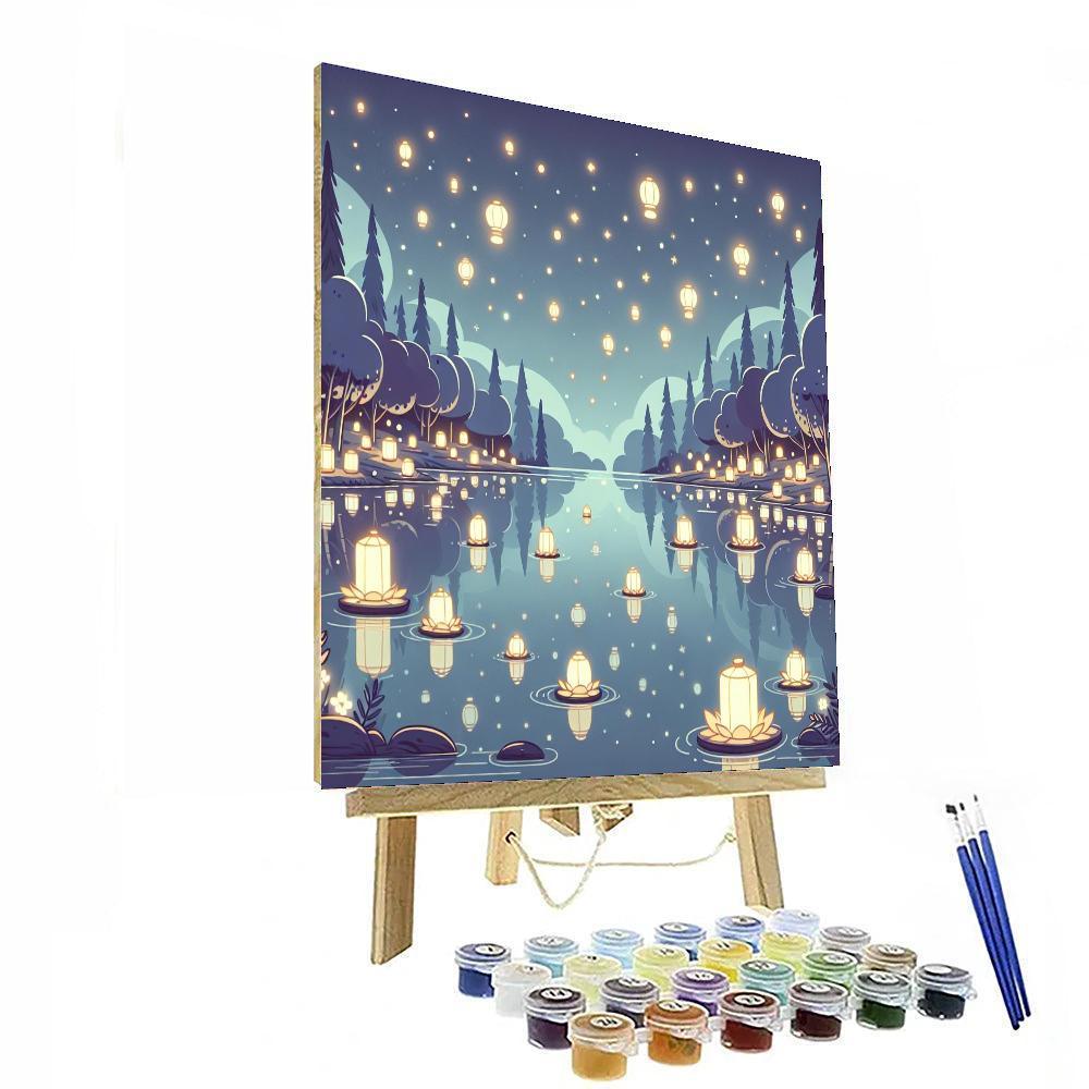 Luminous Lantern Lake Paint By Numbers