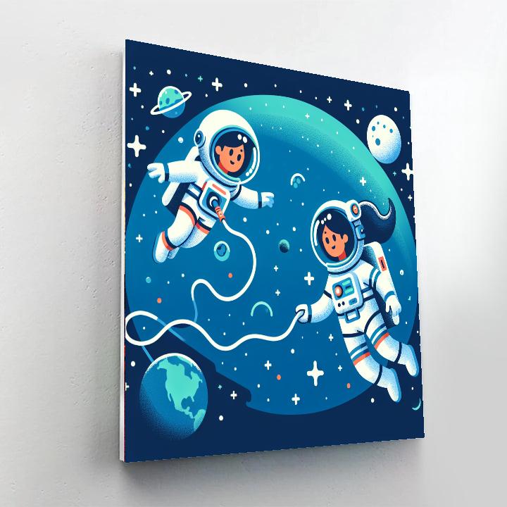 Astronaut's Spacewalk Number Painting