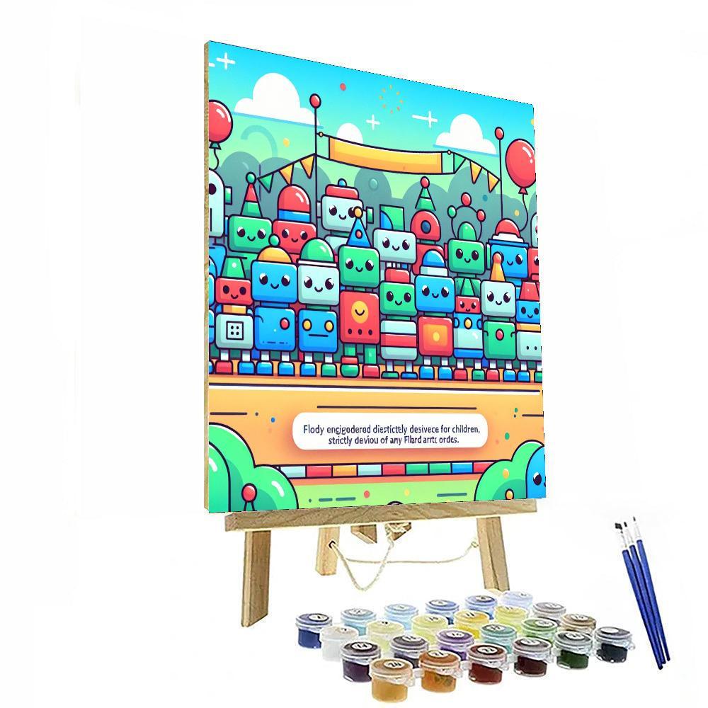 Jolly Robot Parade Paint By Numbers Kits
