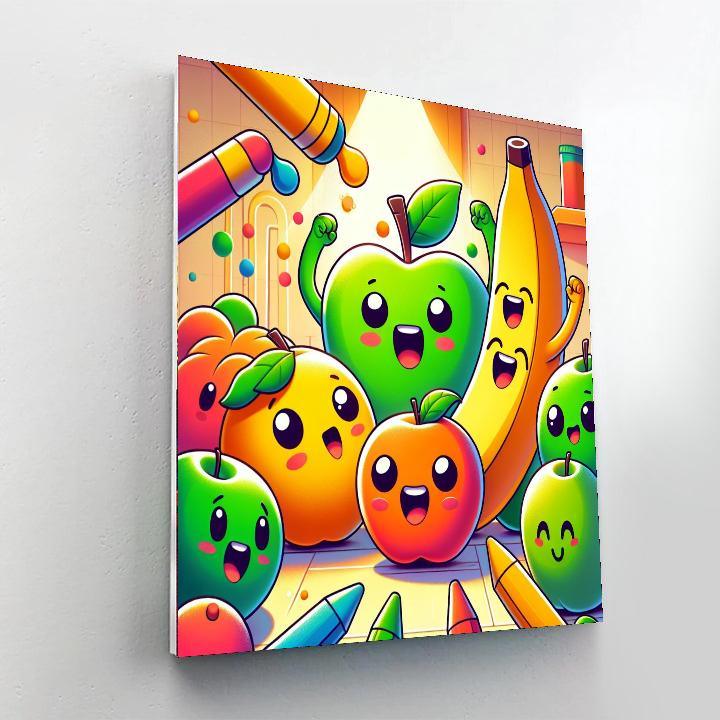 Silly Fruit Friends Paint By Numbers Art