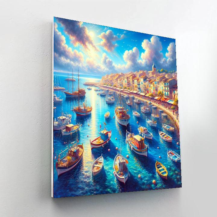 Mediterranean Harbor View Painting By Numbers Kit