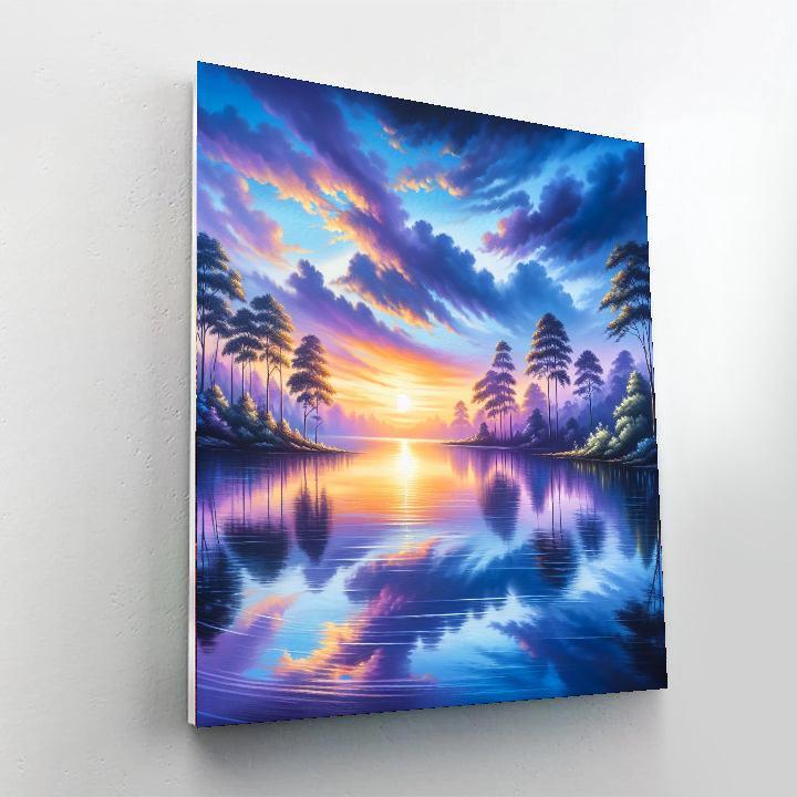 Tranquil Lakeside Reflection Paint By Numbers