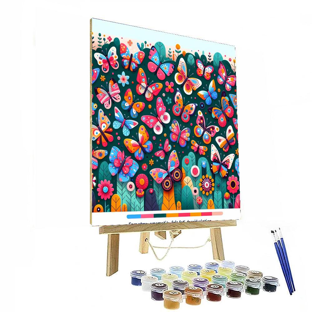 Dazzling Butterfly's Garden Dance Paint By Color