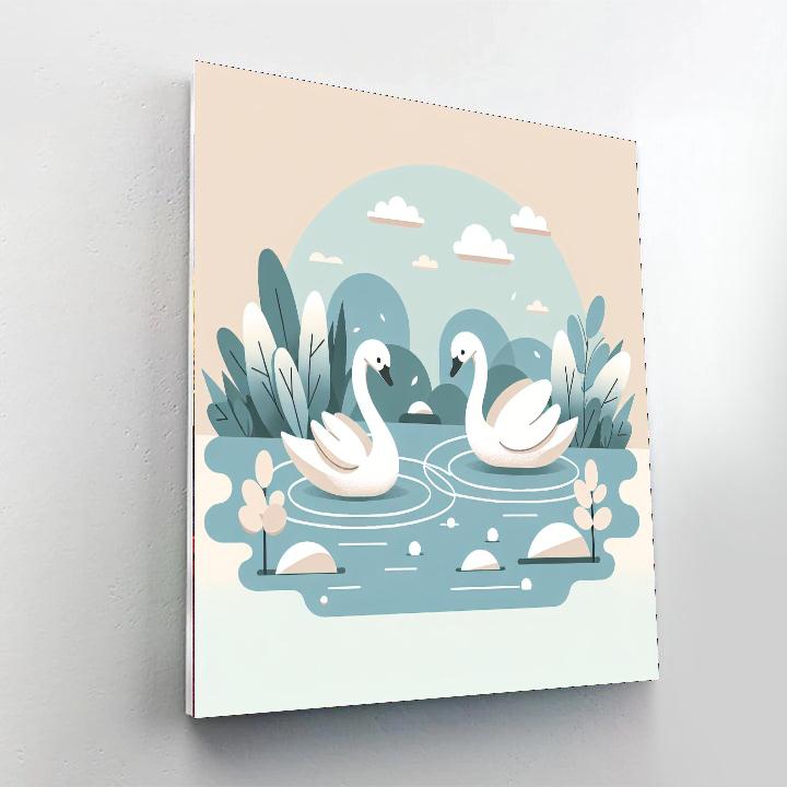 Serene Swans Numbered Painting Kits