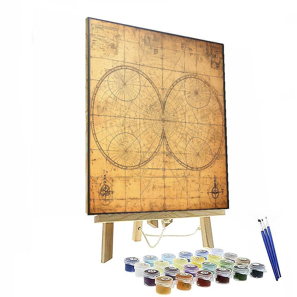 Leonardo Da Vinci Inspired Historic Globe Trotter  Paint By Numbers