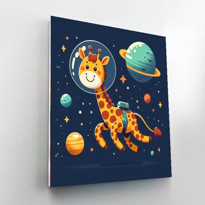 Galaxy Giraffe Adventure Number Painting