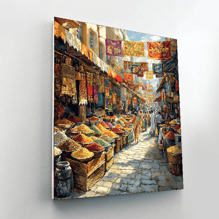 Chandni Chowk Market - Delhi Numbered Painting Kits
