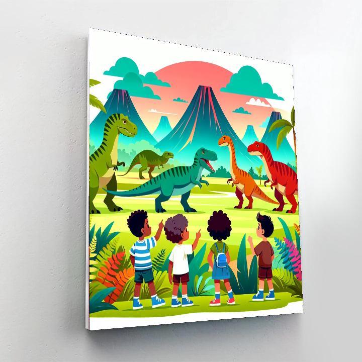 Dino Time Travelers Number Painting