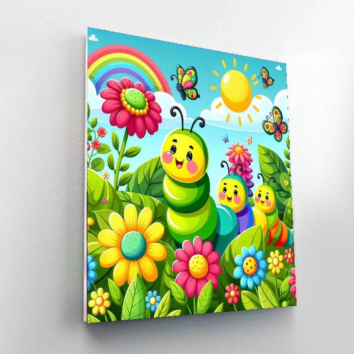 Cheerful Caterpillars Painting Number Kit