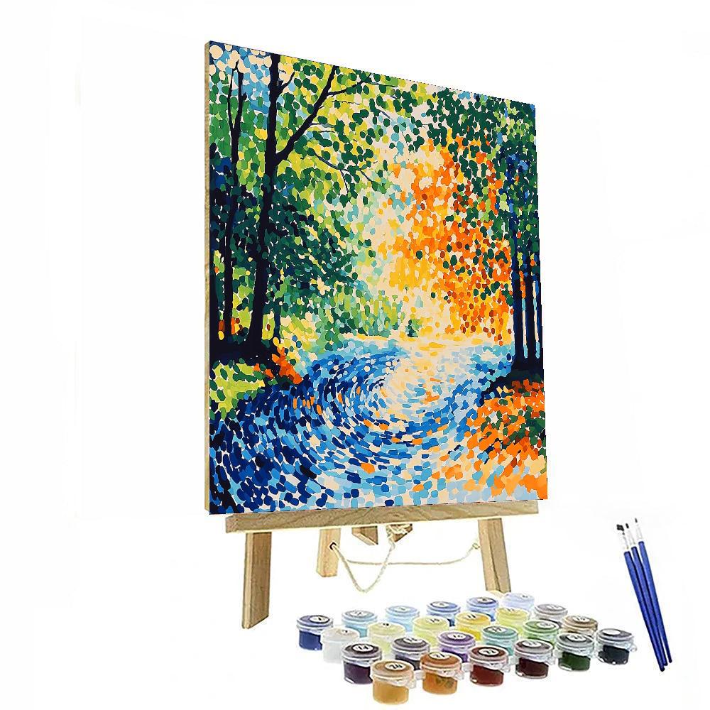 Georges Seurat Inspired Fluid Motion  Paint By Number