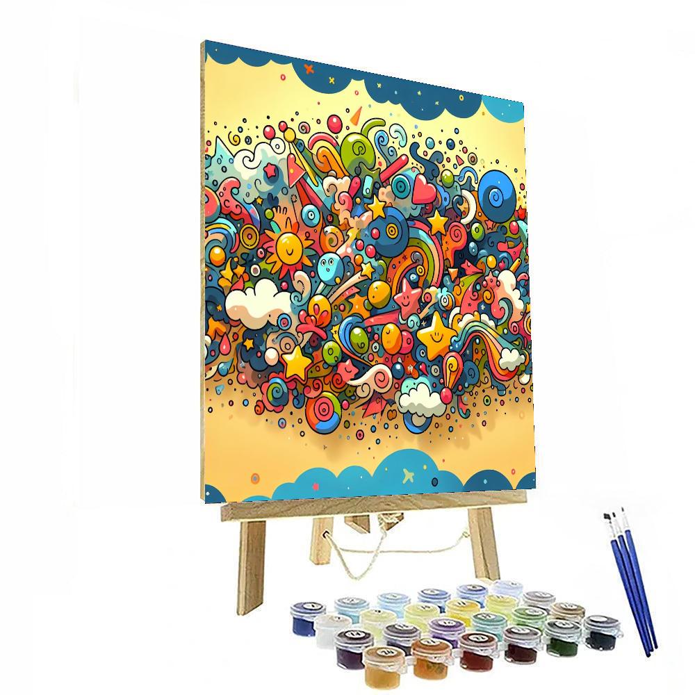 Doodle Adventure Paint By Numbers Art