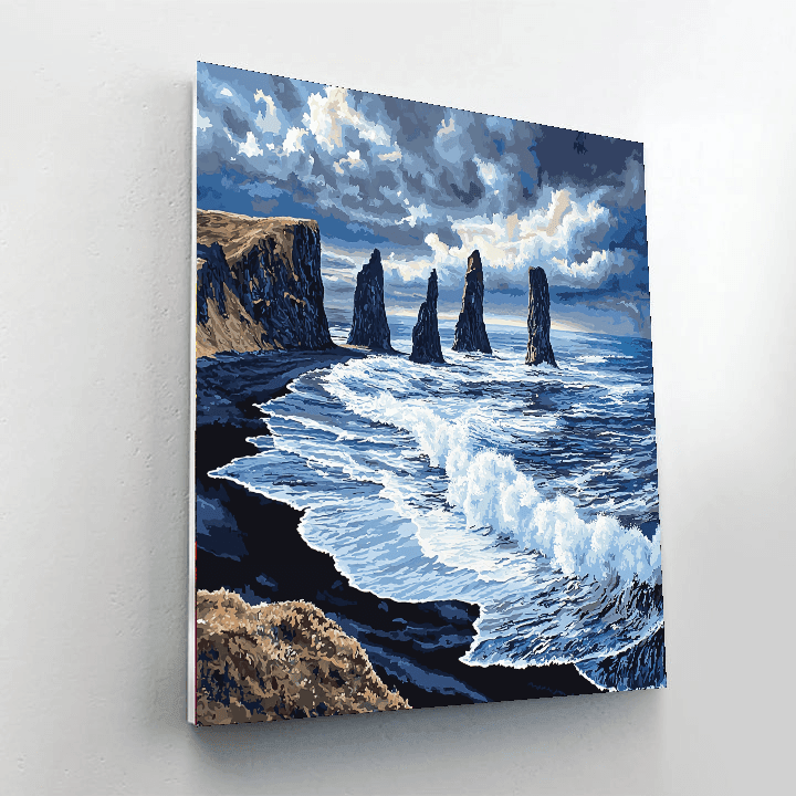 Reynisfjara Black Sand Beach Paint By Numbers Kits