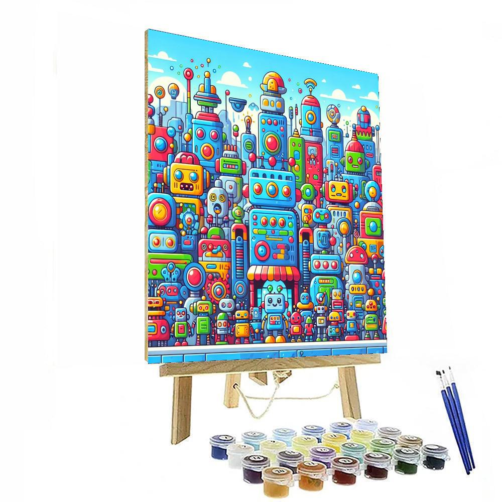 Adventures In Robot City Paint By Numbers