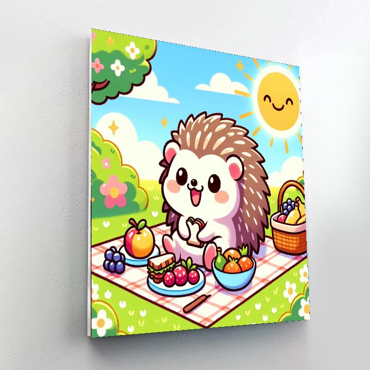 Hilarious Hedgehog Picnic Painting Number Kit