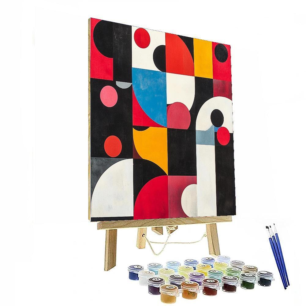 Kazimir Malevich Inspired Geometric Horizon Fusion  Painting Number Kit