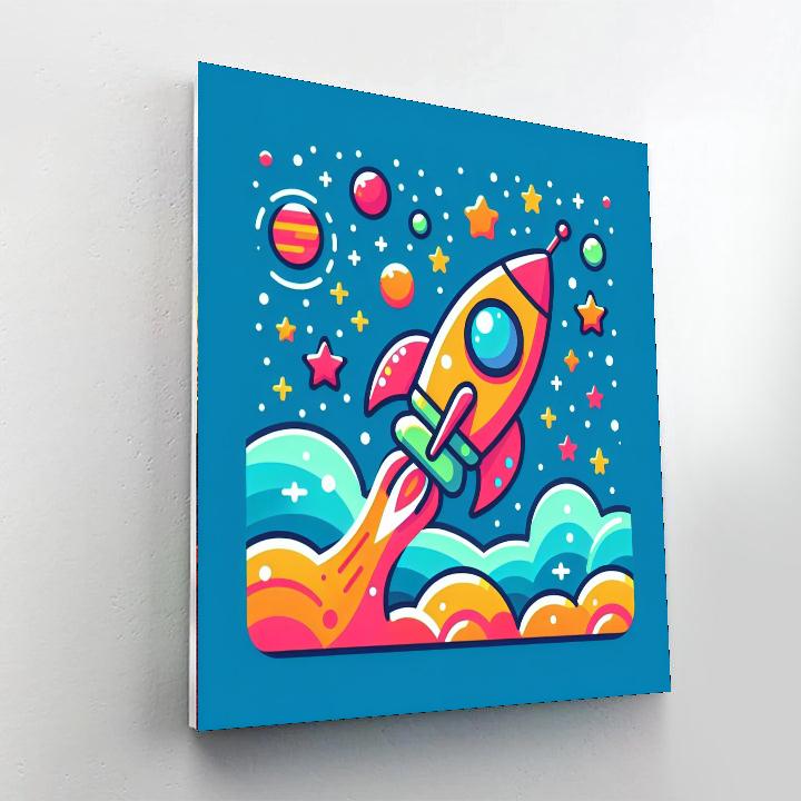 Space Explorer Rocket Ride Paint By Numbers