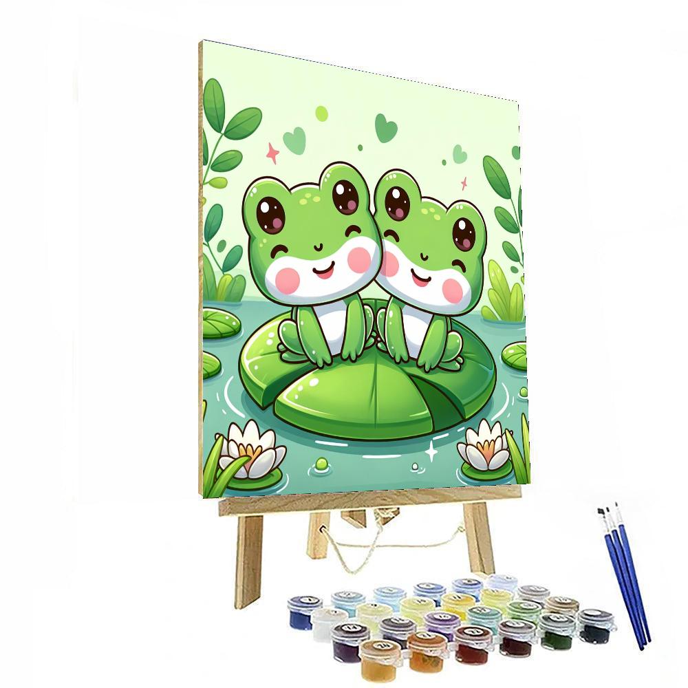 Friendly Frogs On A Lily Pad Paint By Numbers Kits