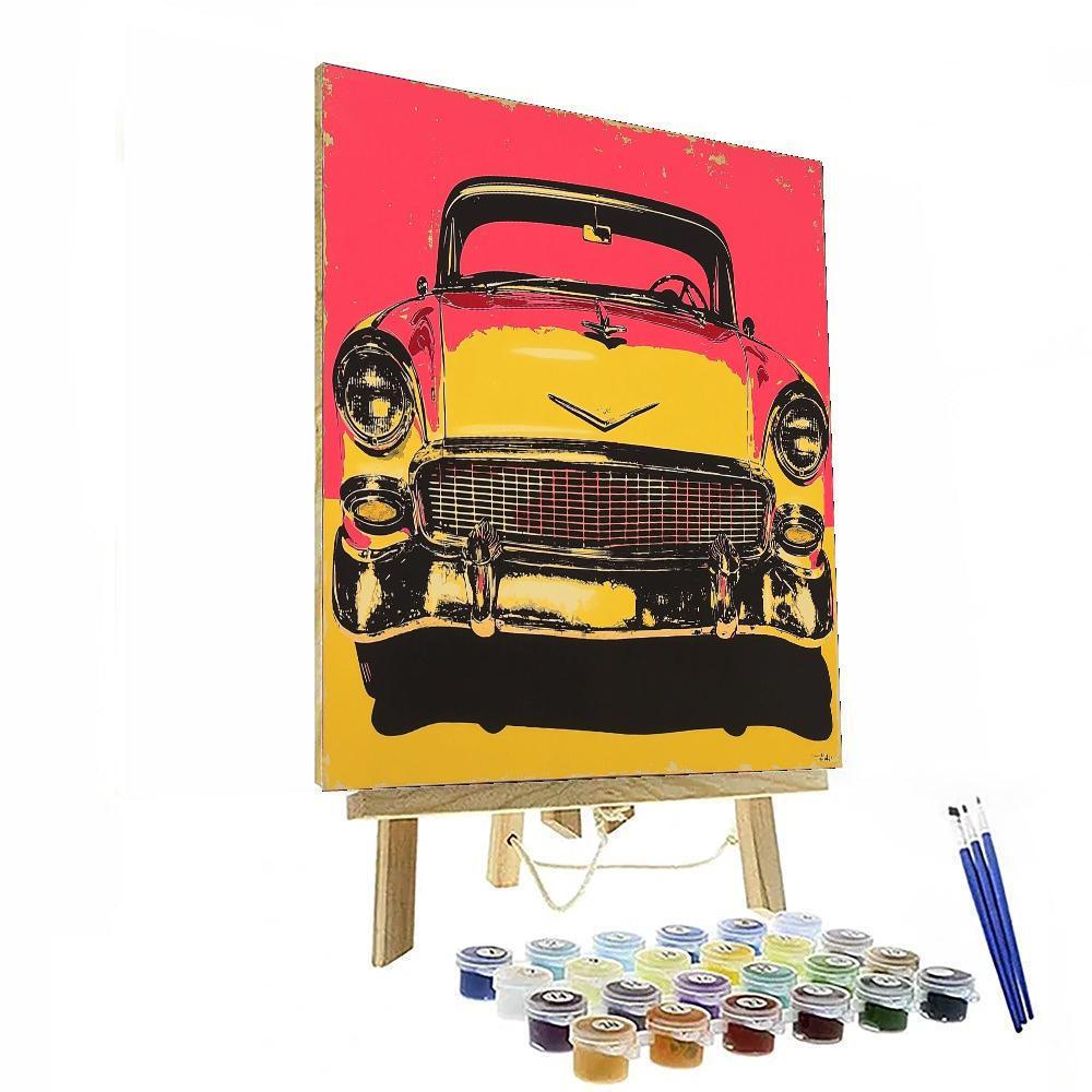 Andy Warhol Inspired Retro Automobiles  Painting By Numbers Kit