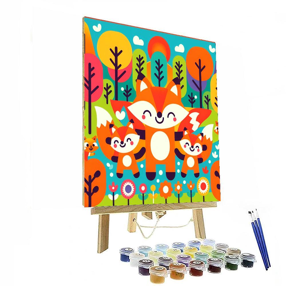 Fun Fox Family Numbered Painting Kits