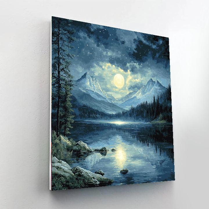 Caspar David Friedrich Inspired Moonlit Landscape Serenity  Paint By Numbers Kits