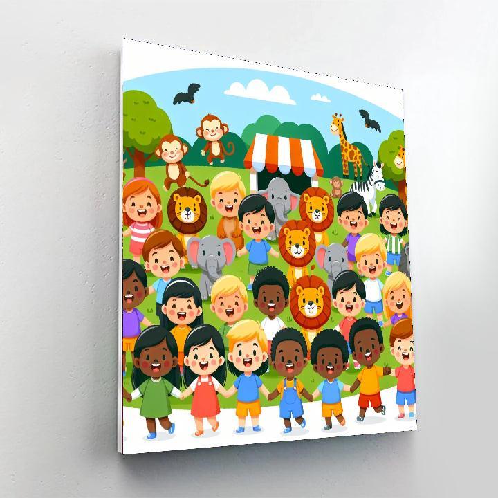 Animal Adventure Day Painting Number Kit