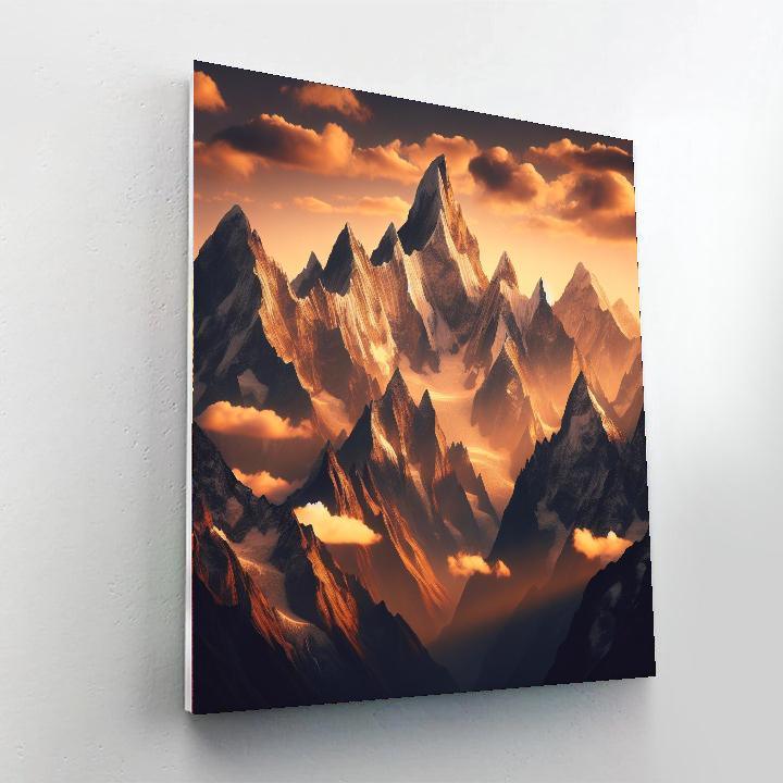 Mystical Mountain Sunrise DIY Paint By Numbers