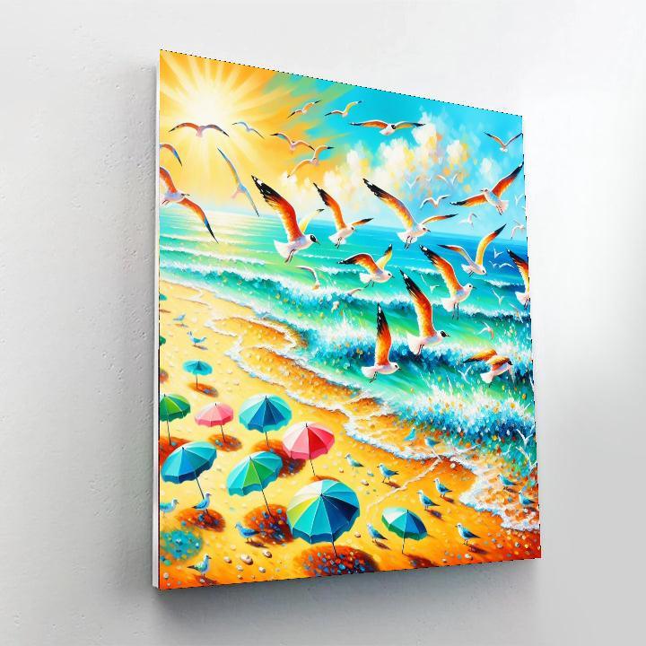 Playful Coastal Paradise Paint By Numbers Art