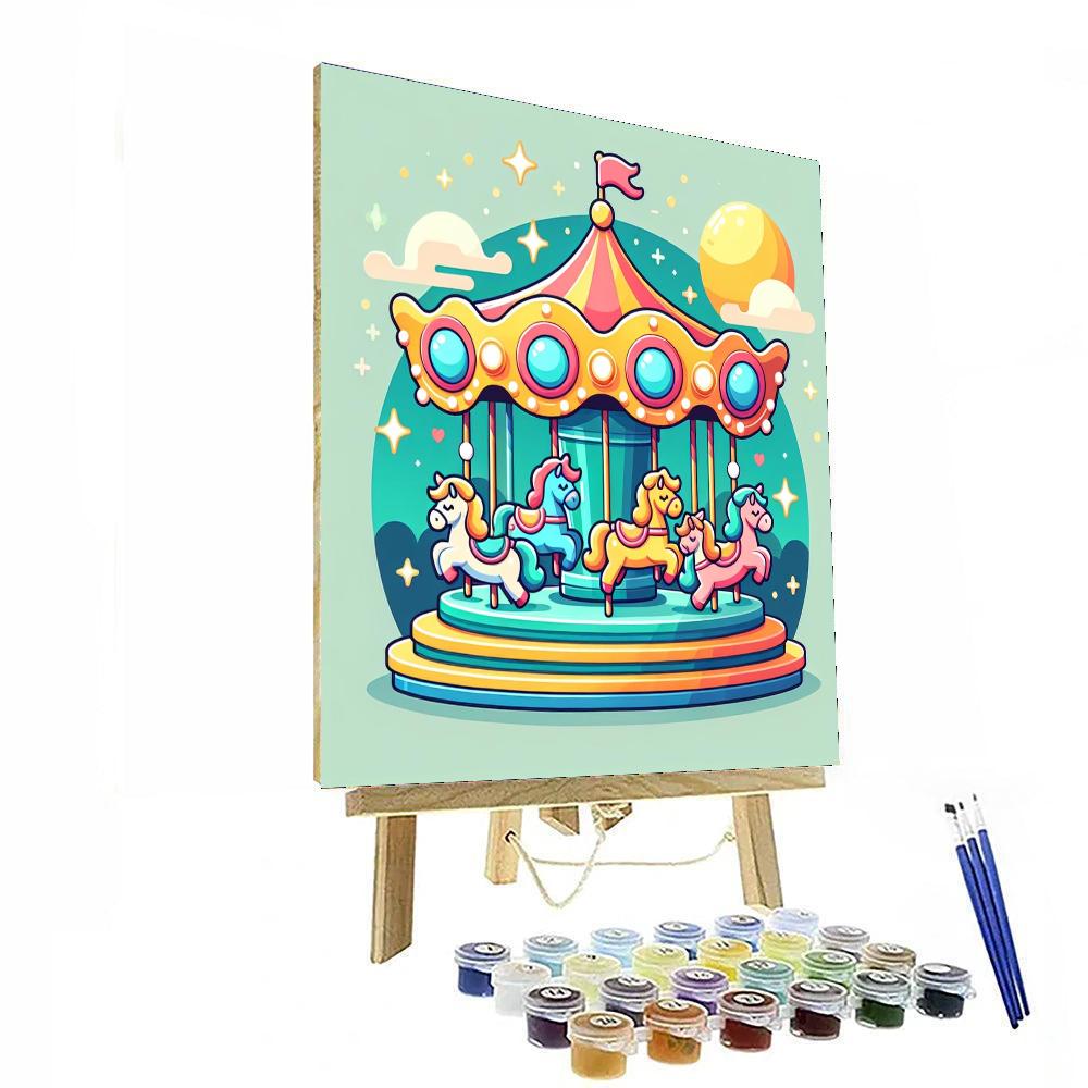 Cheerful Carousel Paint By Numbers Art