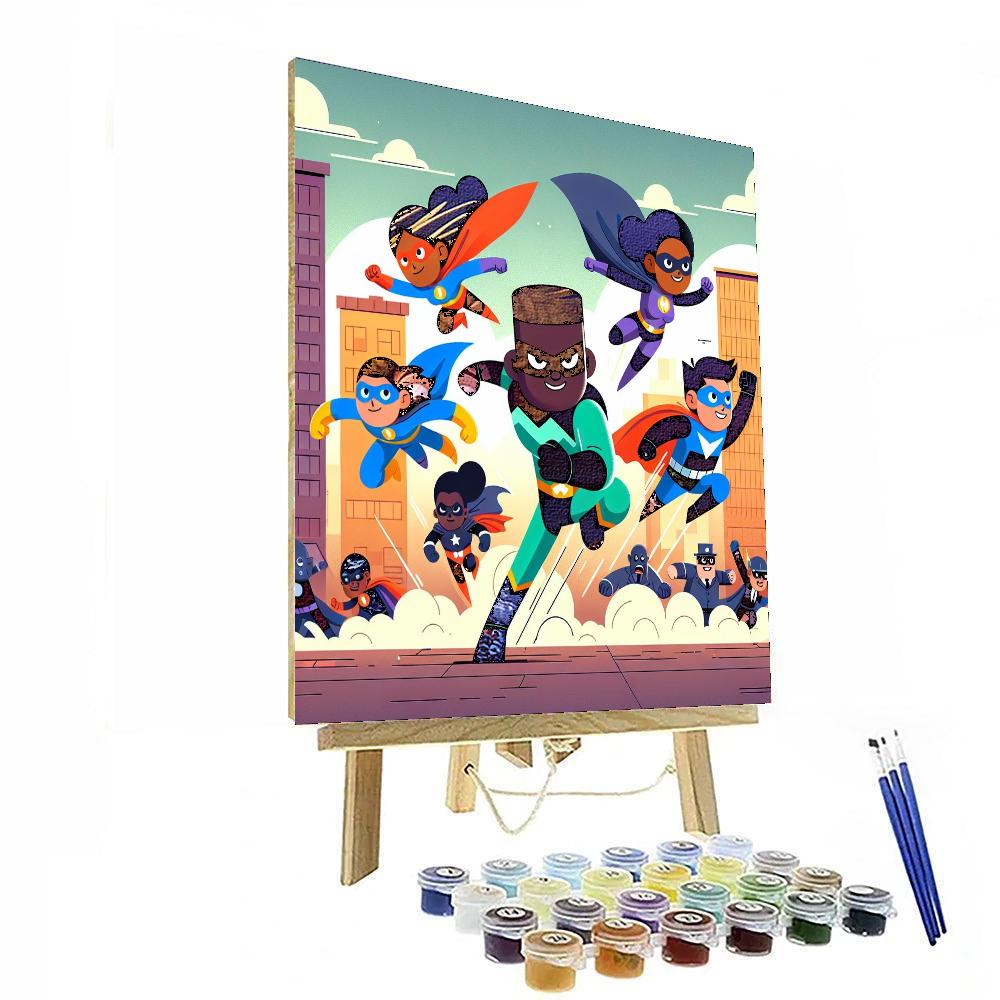 Epic Superhero Battles Painting Number Kit