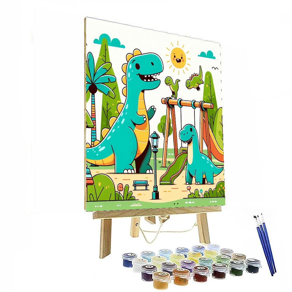 Friendly Dinosaur's Playground Numbered Painting Kits